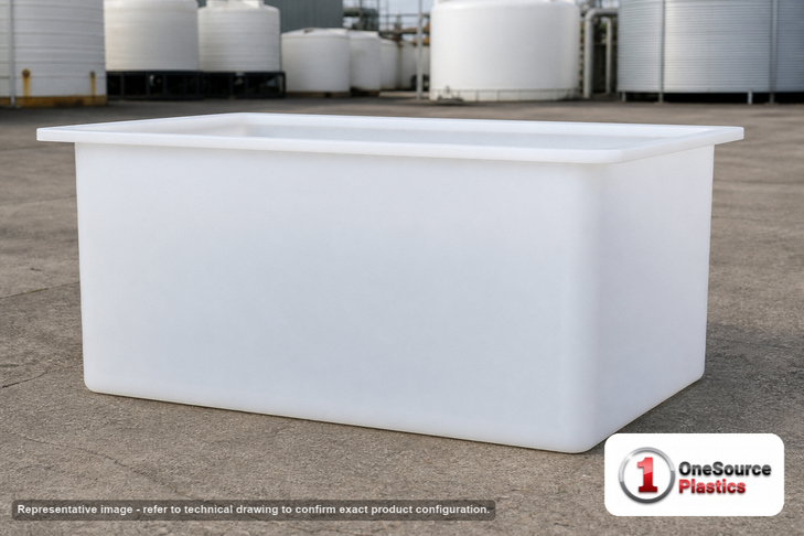 Chem-Tainer 60 Gallon PE Rectangular Open Top Tank. . Manufacturer part number TC-R244812A. Sold by OneSource Plastics (https://www.onesourceplastics.com).