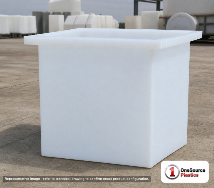 Chem-Tainer 60 Gallon PE Rectangular Open Top Tank. Manufacturer part number TC-R242424A.