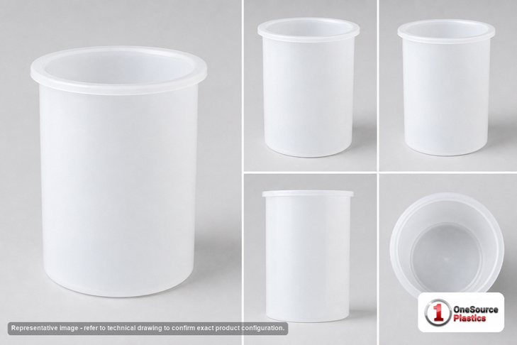 Chem-Tainer 7 Gallon Plastic Open Top Batch Storage Tank
