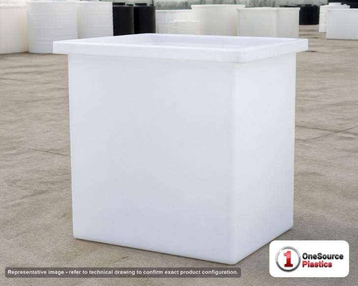Chem-Tainer 75 Gallon PE Rectangular Open Top Tank. . Manufacturer part number TC-R243024A. Sold by OneSource Plastics (https://www.onesourceplastics.com).