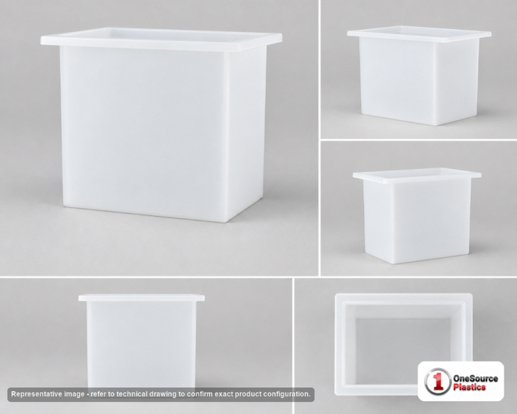 Chem-Tainer 75 Gallon PE Rectangular Open Top Tank