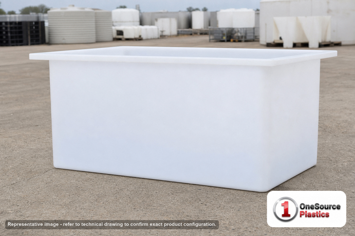Chem-Tainer 90 Gallon HDPE Rectangular Open Top Tank. Manufacturer part number TC-R244818A.