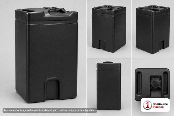 Snyder Industries 80 Gallon ASTM HDPE Black Square Double Wall Tank