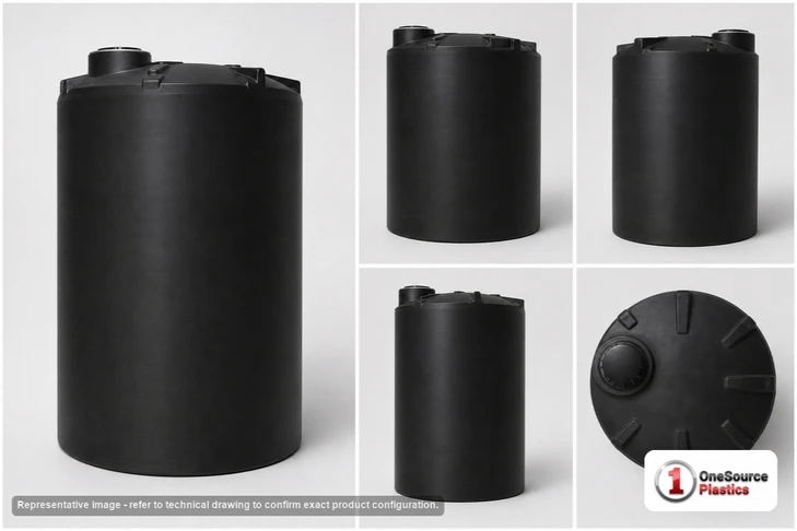 Dimensional spec drawing for Snyder 290 Gallon Vertical Storage Tank (36" L x 36" W x 72" H)