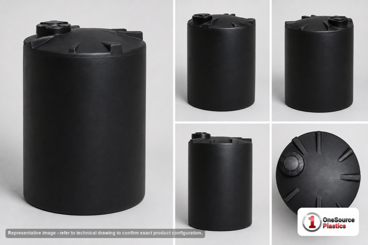 Snyder Industries 250 Gallon Black Heavy Duty Vertical Storage Tank