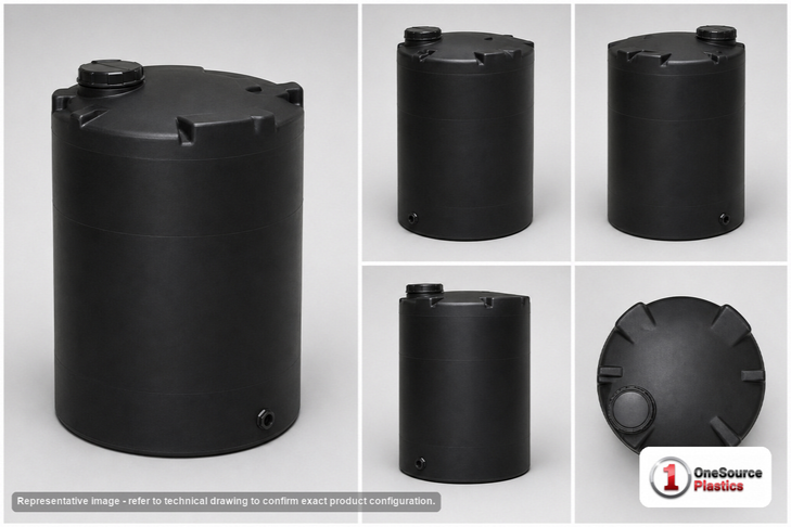 Snyder Industries 150 Gallon Black Heavy Duty Vertical Storage Tank