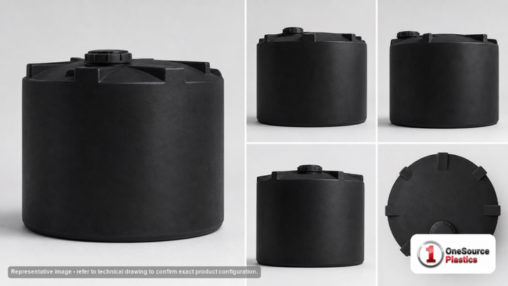 Snyder Industries 550 Gallon Black Heavy Duty Vertical Storage Tank