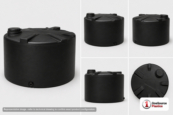 Snyder Industries 550 Gallon Black Heavy Duty Vertical Storage Tank