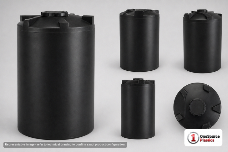 Snyder Industries 300 Gallon Black Heavy Duty Vertical Storage Tank