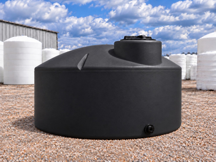 Norwesco 1100 Gallon Black 1.9 SG Vertical Liquid Storage Tank (N-42330), 87 in dia x 53 in H