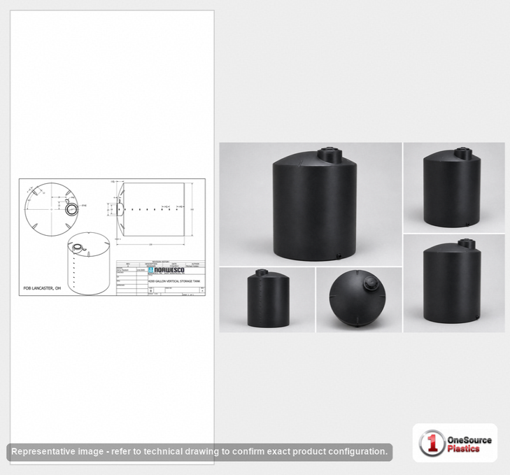 Norwesco 4200 Gallon Black Vertical Storage Tank