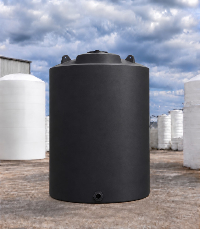 Norwesco 12000 Gallon Black 1.5 SG Vertical Tank, 141 in dia, with 3 in PP fitting