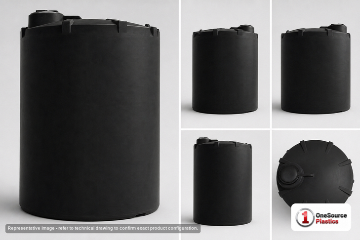 Snyder Industries 12500 Gallon Black Heavy Duty Vertical Storage Tank