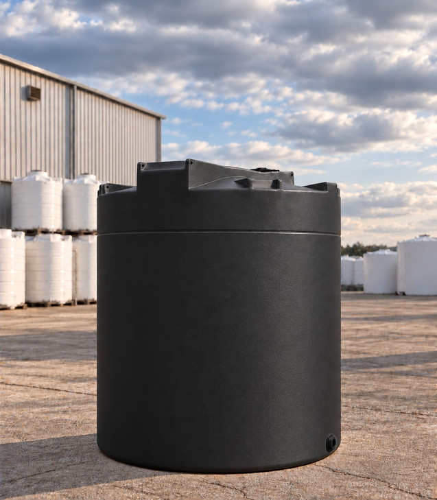 Snyder 12500 Gallon Black 1.9 SG Vertical Liquid Storage Tank, 142 in dia, with 3 in fitting