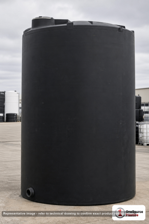 Snyder Industries 9800 Gallon Black Heavy Duty Vertical Storage Tank. Polyethylene; Black; 215" H x 120" W x 120" L