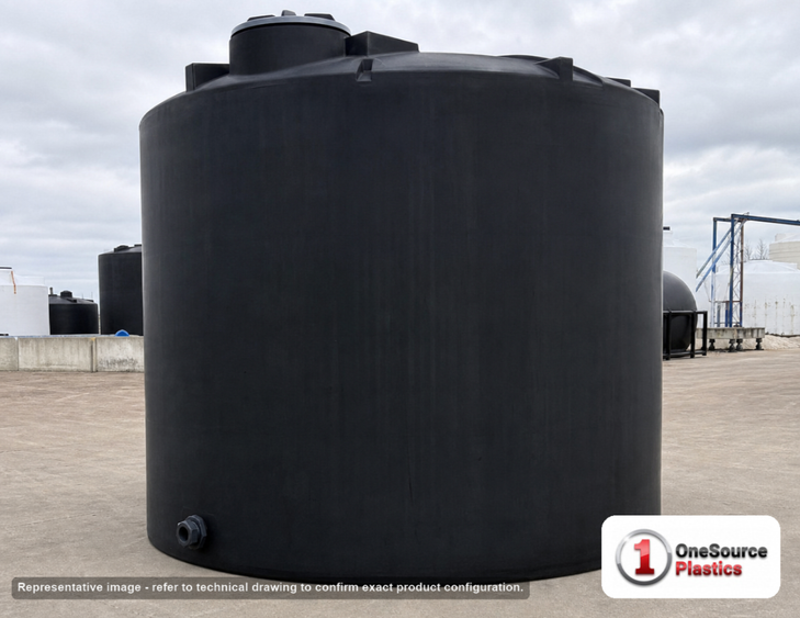 Snyder Industries 6000 Gallon Black Heavy Duty Vertical Storage Tank. Polyethylene; Black; 132" H x 120" W x 120" L