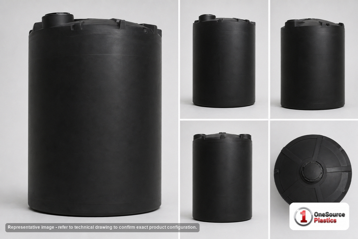 Snyder Industries 2500 Gallon Black Heavy Duty Vertical Storage Tank