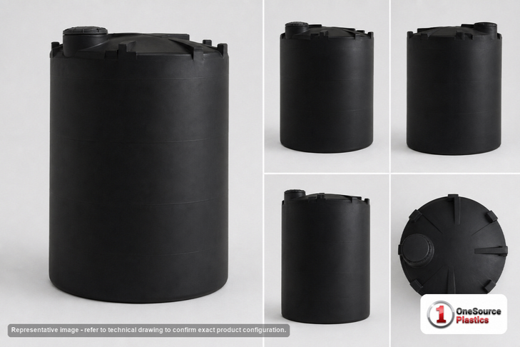Snyder Industries 3000 Gallon Black Vertical Storage Tank