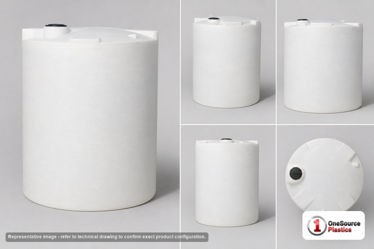 Dimensional spec drawing for Snyder 6900 Gallon Vertical Storage Tank (120" L x 120" W x 153" H)
