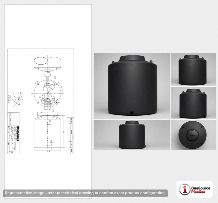 Norwesco 6500 Gallon Black Vertical Storage Tank
