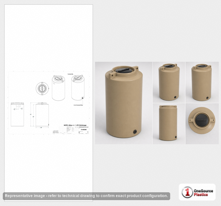Enduraplas 340 Gallon Beige Vertical Water Storage Tank