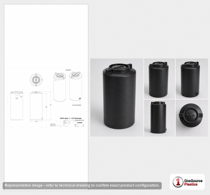 Enduraplas 450 Gallon Black Vertical Water Storage Tank