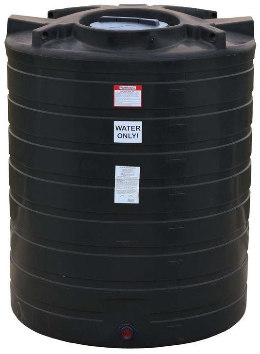 Enduraplas 870 Gallon Black Vertical Water Storage Tank