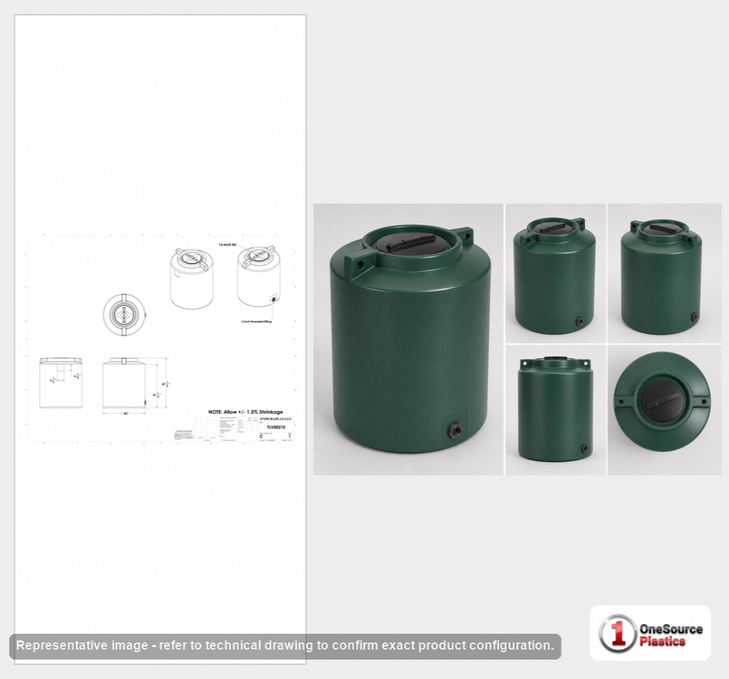 Enduraplas 210 Gallon Dark Green Vertical Water Storage Tank