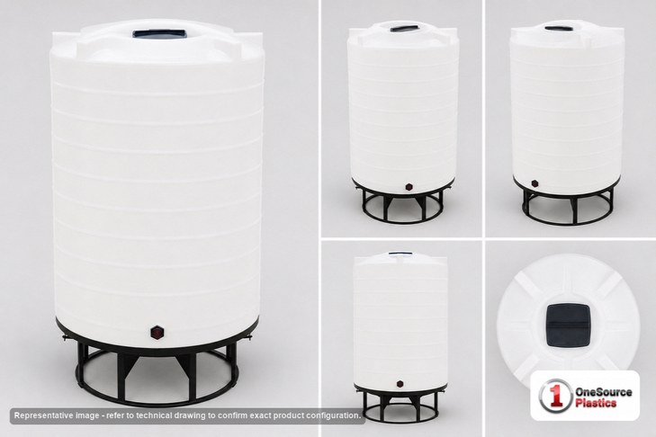 Enduraplas 1100 Gallon White Cone Bottom Tank