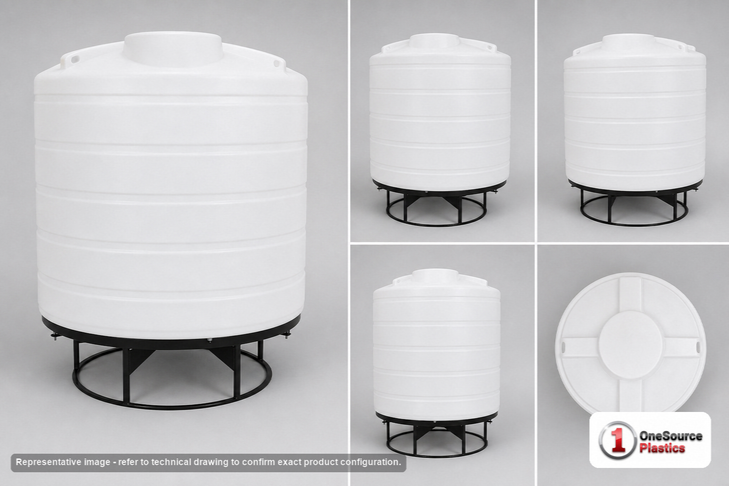 Enduraplas 2500 Gallon White Cone Bottom Tank