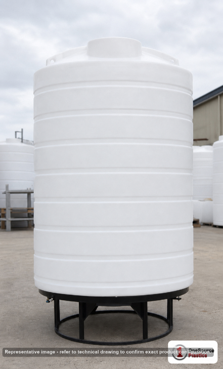 Enduraplas 3000 Gallon White Cone Bottom Tank. Polyethylene; Natural White; dimensions 136.0in H x 90.0in W x 90.0in L; 1000.0 lb empty; 1.9 specific gravity rating; fittings: 1 Outlet , 1 Manway / Lid; 10 Year Warranty with Activation. Manufacturer part number THC03000W. Sold by OneSource Plastics (https://www.onesourceplastics.com).