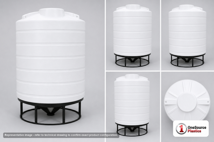 Enduraplas 3000 Gallon White Cone Bottom Tank