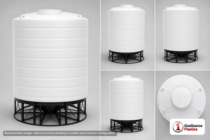 Enduraplas 10000 Gallon White Cone Bottom Tank
