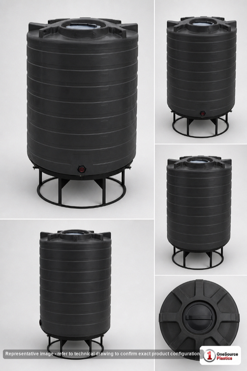 Enduraplas 870 Gallon Black Cone Bottom Tank