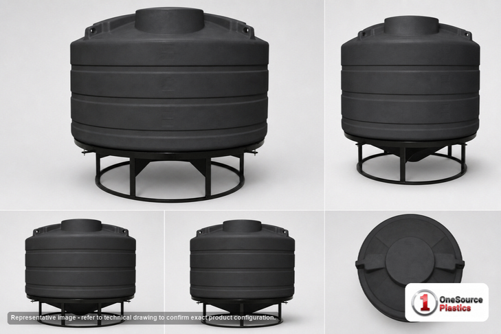 Enduraplas 1600 Gallon Black Cone Bottom Tank