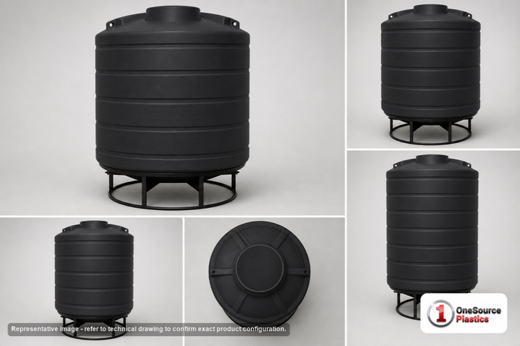 Enduraplas 2500 Gallon Black Cone Bottom Tank