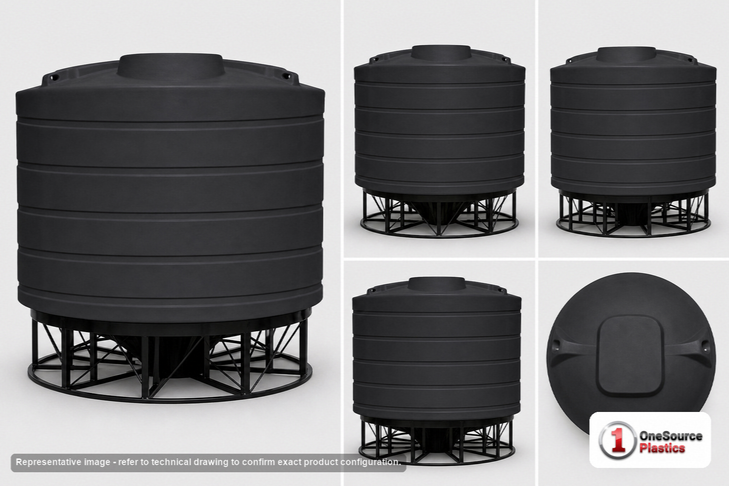 Enduraplas 6011 Gallon Black Cone Bottom Tank