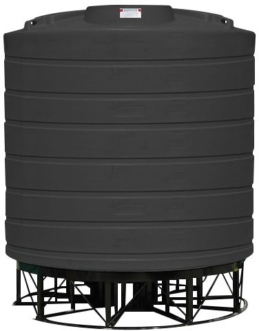Enduraplas 8000 Gallon Black Cone Bottom Tank with Stand