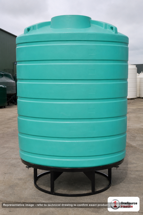 Enduraplas 2500 Gallon Green Cone Bottom Tank. Polyethylene; Green; dimensions 120.0in H x 90.0in W x 90.0in L; 500.0 lb empty; 1.9 specific gravity rating; fittings: 1 Outlet , 1 Manway / Lid; 10 Year Warranty with Activation. Manufacturer part number THC02500G. Sold by OneSource Plastics (https://www.onesourceplastics.com).