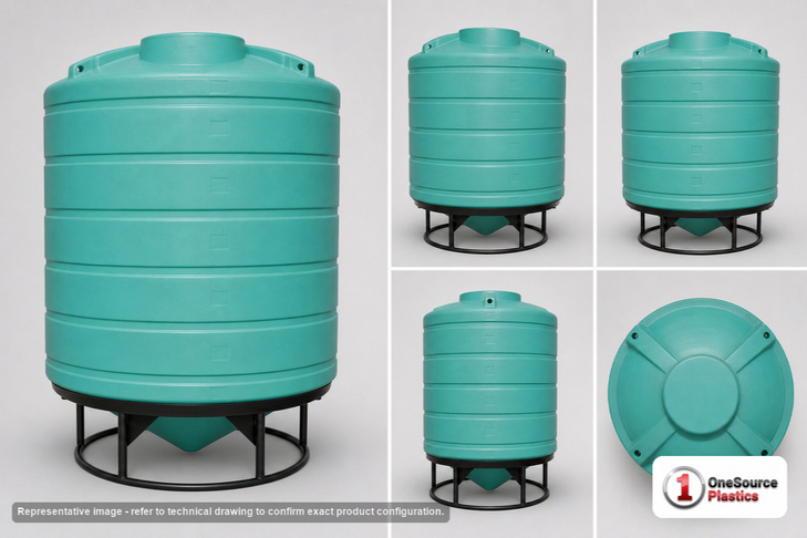 Enduraplas 2500 Gallon Green Cone Bottom Tank