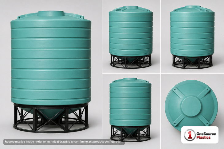 Enduraplas 10000 Gallon Green Cone Bottom Tank
