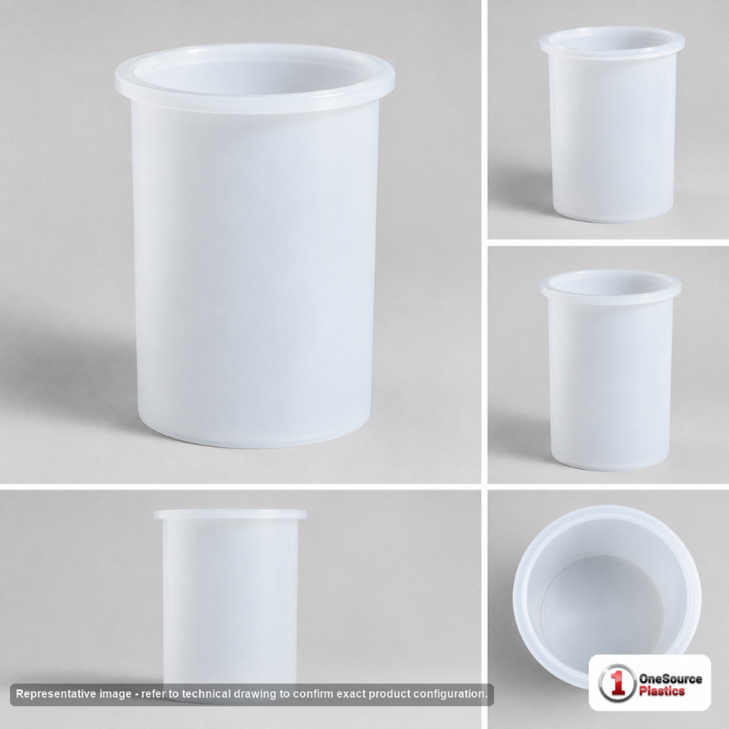 Dimensional spec drawing for Chem-Tainer 100 Gallon Cylindrical Open Top Tank (28" L x 28" W x 42" H)