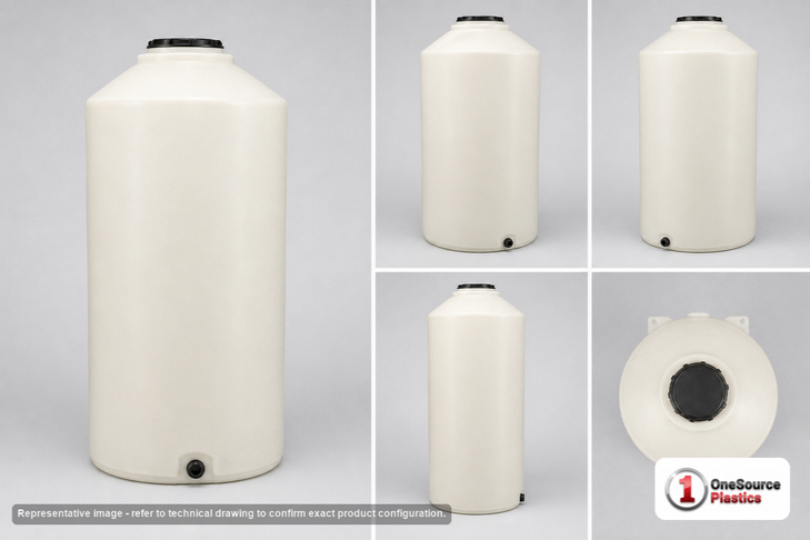 Chem-Tainer 100 Gallon Plastic Vertical Liquid Storage Tank