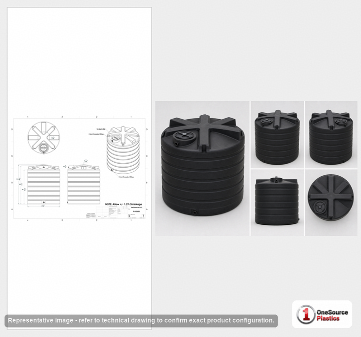 Enduraplas 2500 Gallon Black Vertical Water Storage Tank