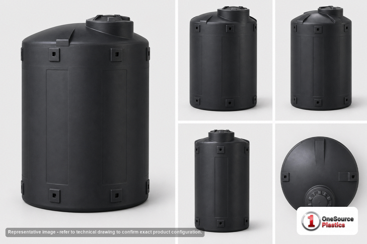 Chem-Tainer 4500 Gallon Black Vertical Water Storage Tank