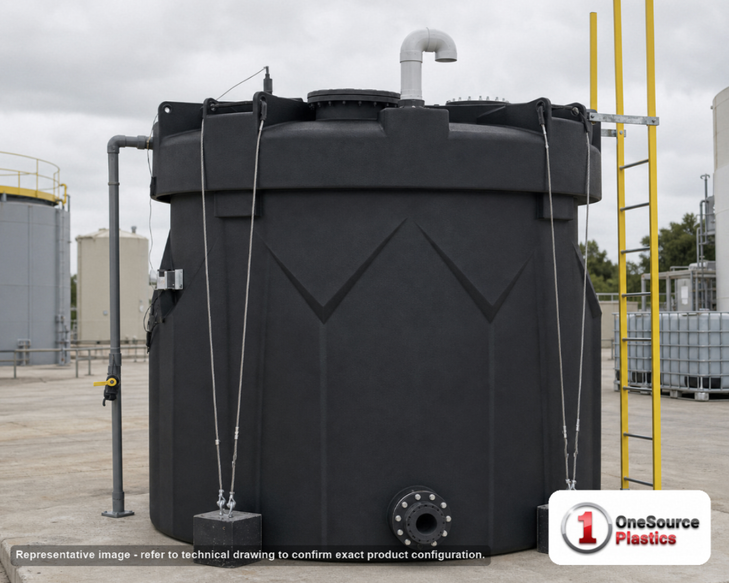 Snyder Industries 3500 Gallon ASTM XLPE Black Captor Double Wall Tank. Crosslinked Linear Polyethylene; Black; 158" H x 102"