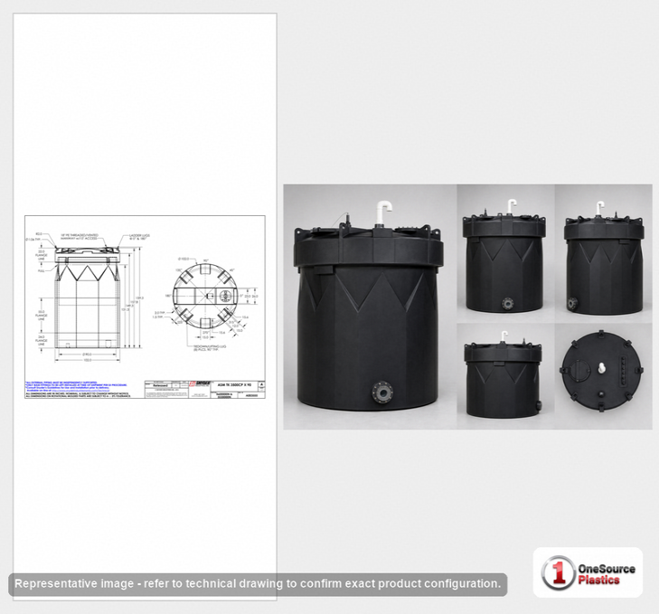 Snyder Industries 3500 Gallon ASTM XLPE Black Captor Double Wall Tank