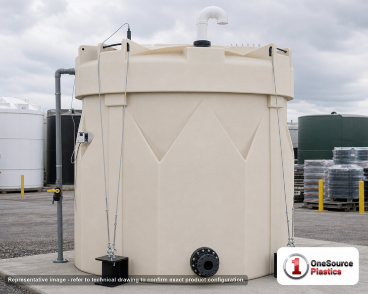 Snyder Industries 3000 Gallon ASTM XLPE Captor Double Wall Tank. Crosslinked Linear Polyethylene; Natural White; 142" H x