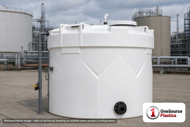 Snyder Industries 2000 Gallon Sodium Hypochlorite (UV) Captor Double Wall Tank. 2000 gallon capacity; HDLPE #880059; Opaque