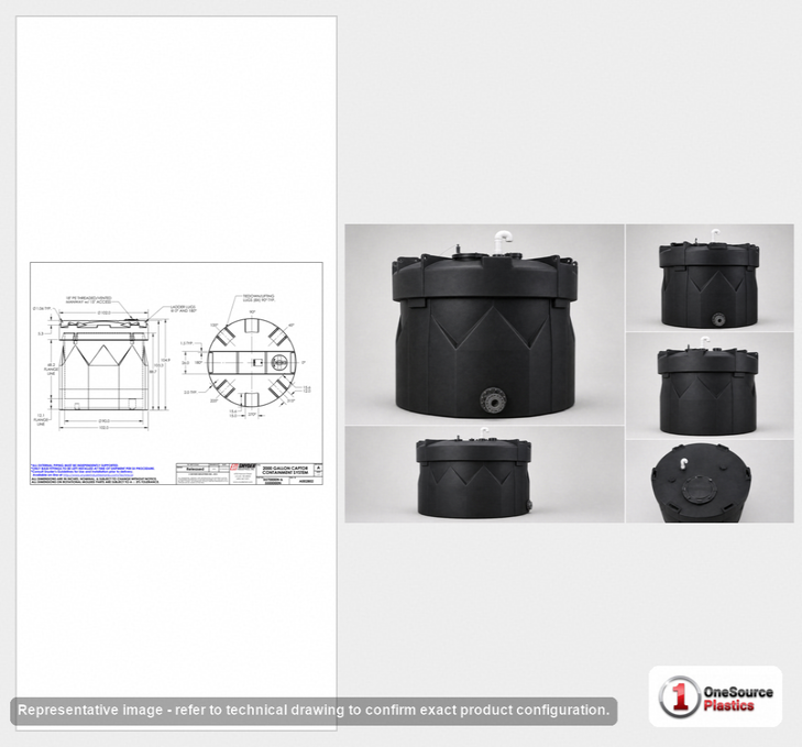 Snyder Industries 2000 Gallon ASTM Black Captor Double Wall Tank